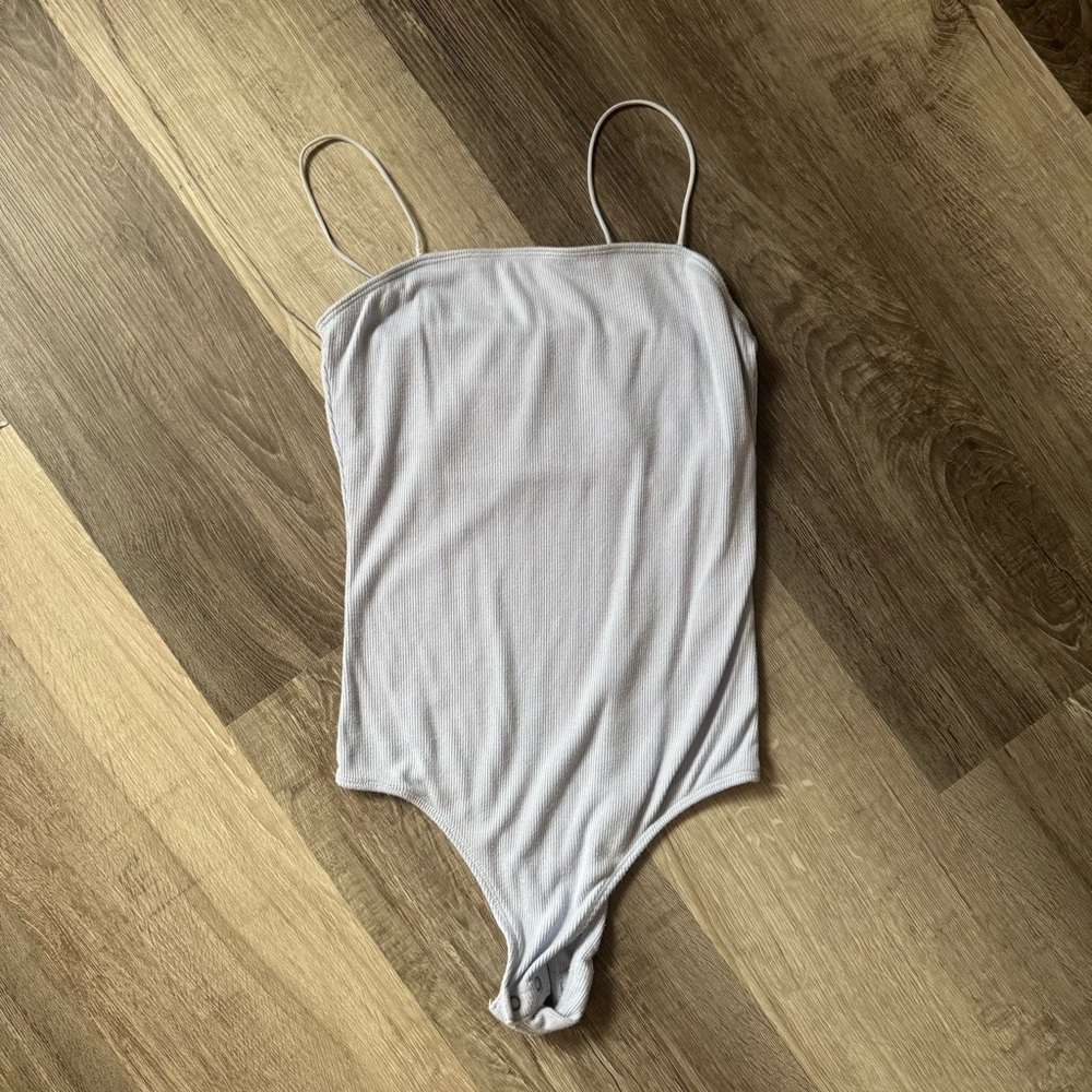 Hollister blue ribbed bodysuit
